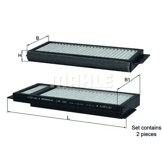Cabin filter MAZDA 3/5 03-carbon(cat. 2 pieces) MAHLE KNECHT LA