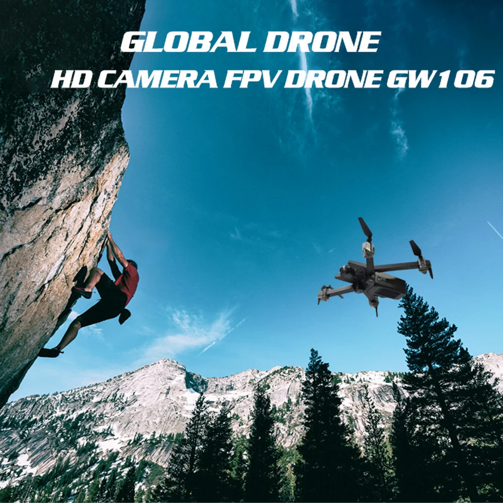 GW106 Wi-Fi FPV Радиоуправляемый Дрон с камерой 720P контроль высоты с помощью приложения складной Квадрокоптер с дистанционным управлением Дрон радиоуправляемые игрушки подарки