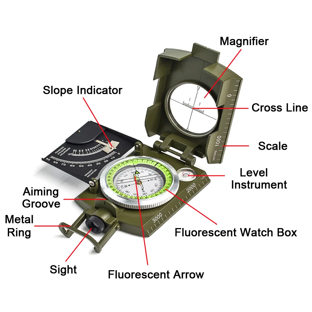 Профессиональный Военный компас Туристический навигатор для лесной охоты для выживания воды геологический цифровой туристическое снаряжение для кемпинга