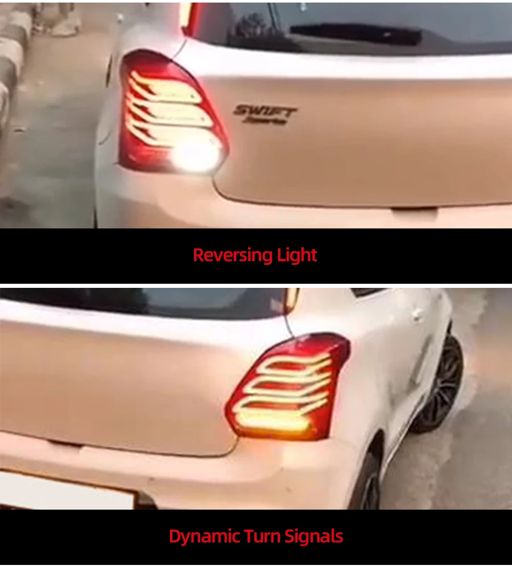 2 шт. светодиодный фонарь светильник в сборе для Suzuki Swift задний свет, обратный светильник последовательного сигнала поворота светильник сзади