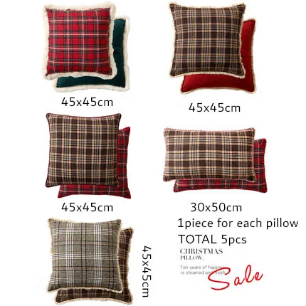 Pillow kit 4 Рождественский чехол для подушки Rovaniemi, клетчатые подушки для тела, рождественские украшения для дома - Цвет: Pillow kit 4