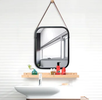 

Nordic Style Bath Mirror Hotel Bathroom Hallway Wall Decoration Hanger Mirror Frame Toilet Dressing Mirrors Bath Decor LFB984