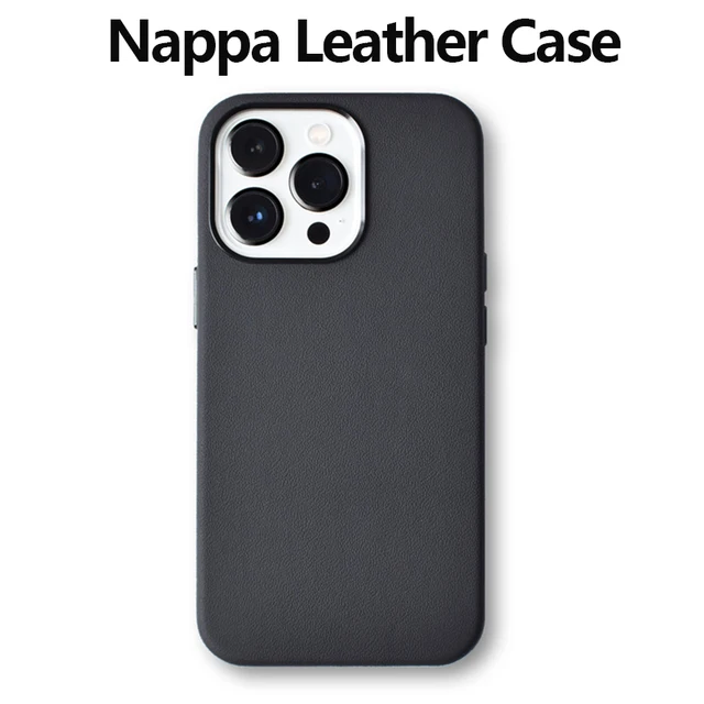 Funda de cuero Nappa italiano para iPhone 15 Pro Max, cubierta