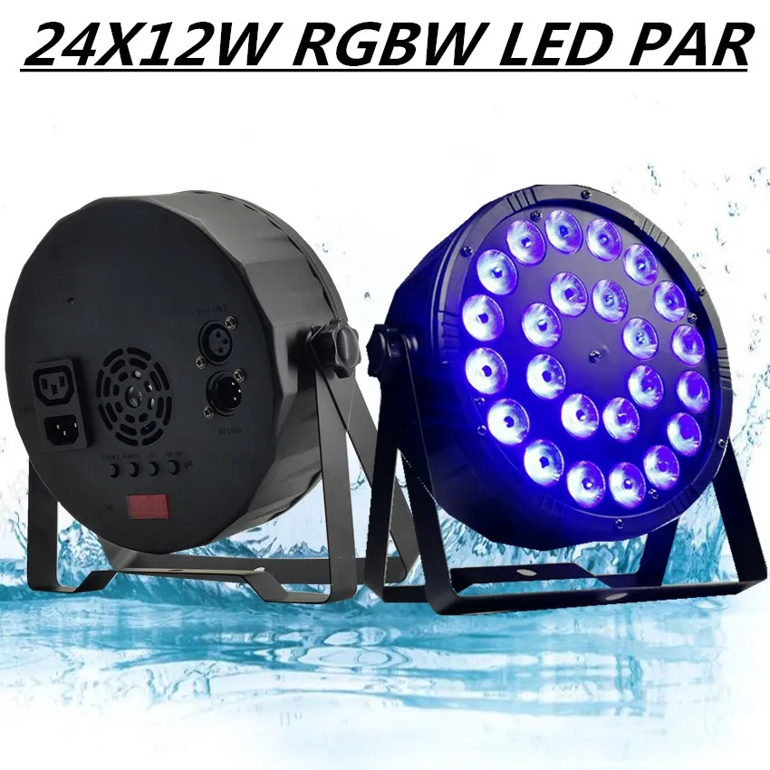 24X12 Вт Светодиодный прожектор сценический плоский LED PAR-прожектор RGB dmx512 светодиодный с новой уникальной технологией рассеивания света профессиональный dj оборудование
