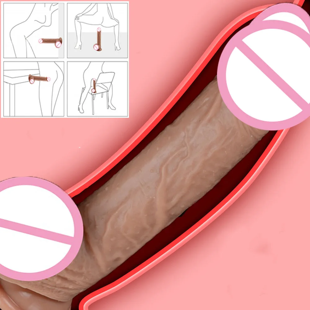 Реалистичный кожаный пенис G Spot без вибатора силиконовый фаллоимитатор с