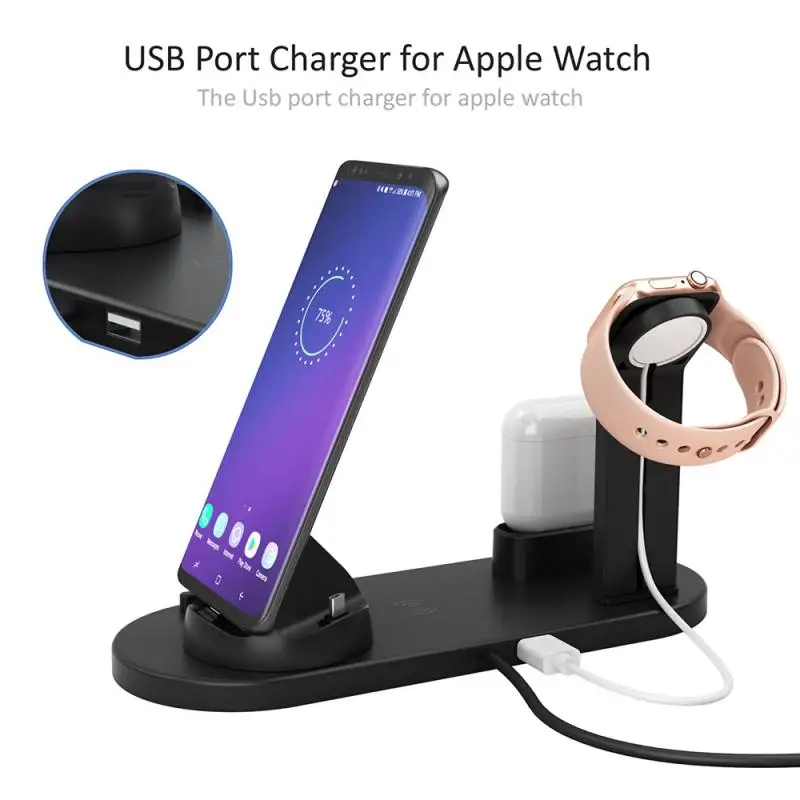 4 In 1 Fast Wireless Charging Dock Stand Station For Apple Watch Airpods IPhone Charging Base 2
