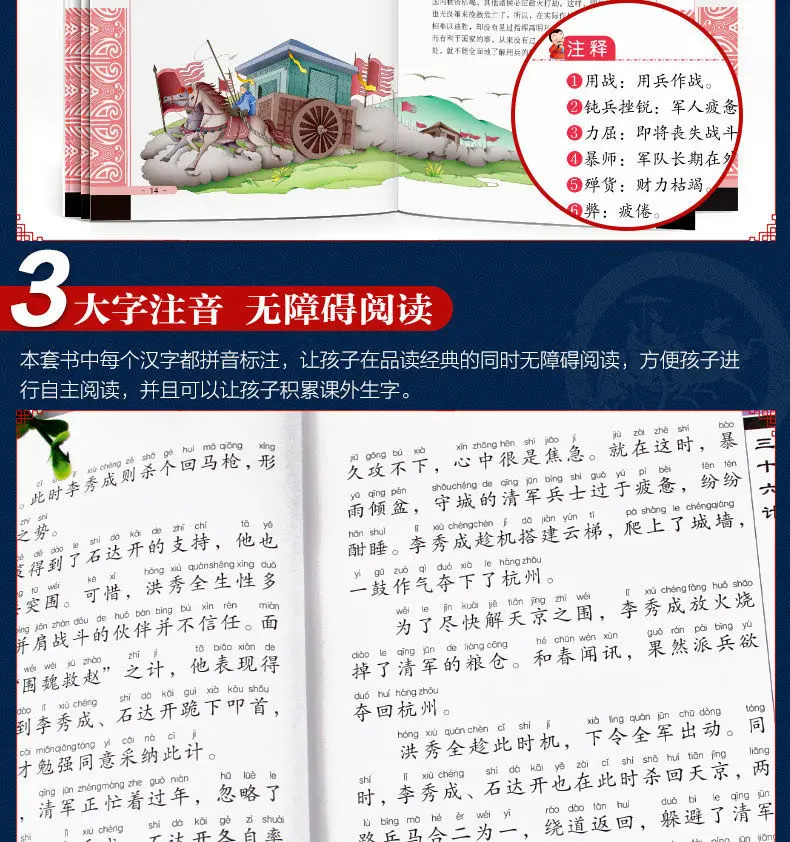 2 Books The Thirty-Six Strategies of Sun Tzu's Art of War Phonetic notation Original Chinese Studies Livros Baby Comic Books Art