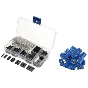 

310Pcs 2.54mm Male+Female Dupont Wire Jumper and Header Connector Housing Kit with 20 Pieces Screw Terminal Block