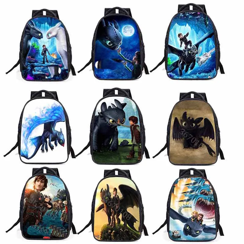 Как приручить дракона 3 Беззубик свет ярость аниме ночь ярость ученик начальной школы вместительный рюкзак нагрузка рюкзак