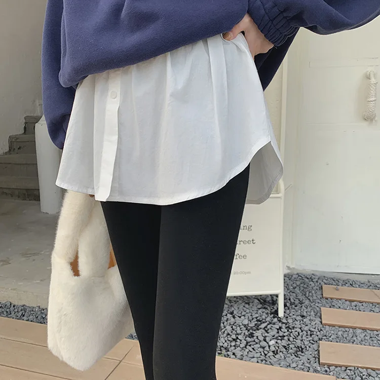 Mini-jupe irrégulière pour femme, faux ourlet, faux ourlet, noir