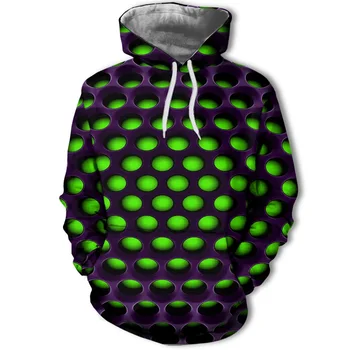

2019 3D printing clothes new green signal light men's printing hooded hoodie men's geometric graphic design Harajuku hoodie hot