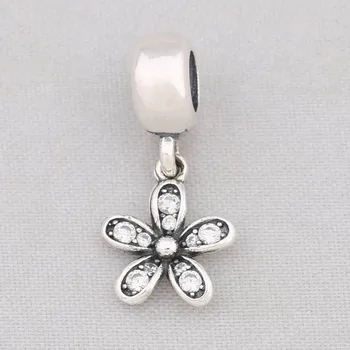 

S925 DIY Jewelry Daisy Flowers Dangle Charm fit Lady Bracelet Bangle