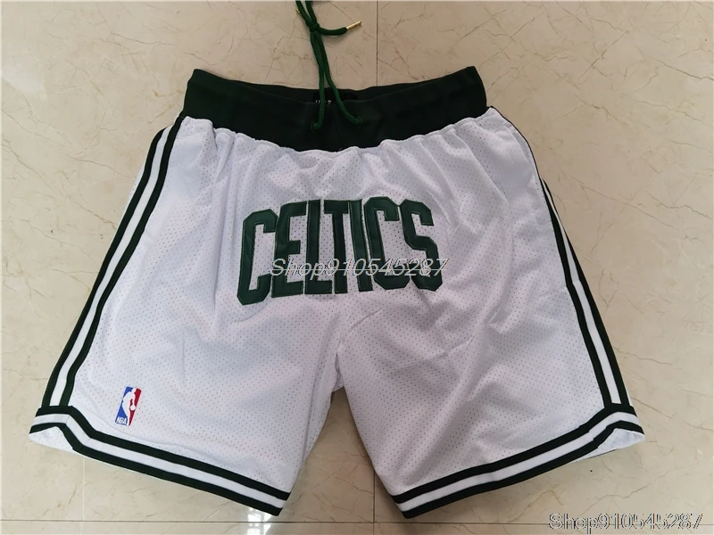 Men Shorts Boston Swingman Nba Round Larry Stitched Bird Mesh Pants Net Dry Basketball Shorts Neck Quick Celtics Shorts Basketball Retro