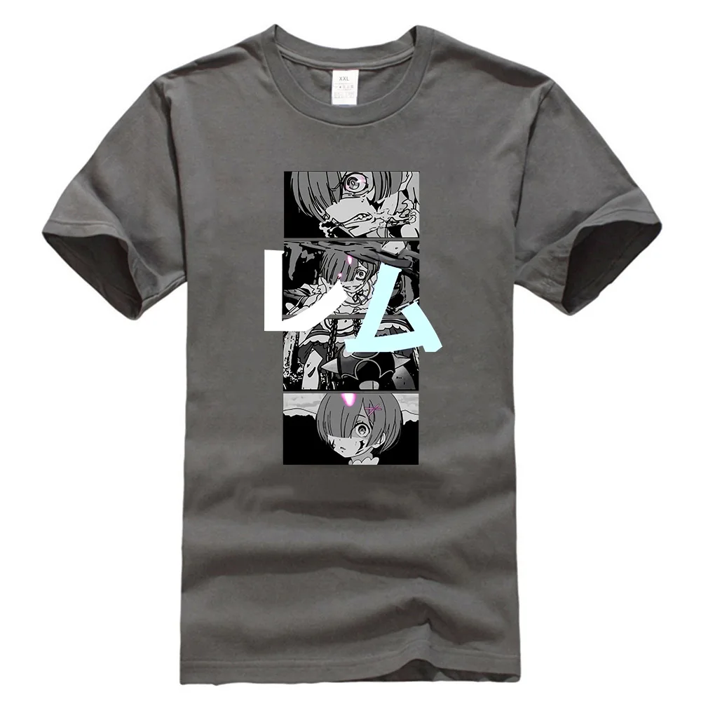 Legit Re Zero Rem демон они форма файтинга аниме аутентичная футболка Ts5Gwb Летний стиль повседневная одежда футболка - Цвет: Темно-серый
