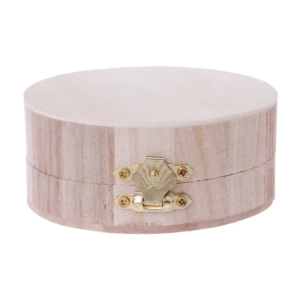 

New Wooden Crafts Jewelry Storage Box Wood Mud Base Case Art Decor Kids DIY Toys