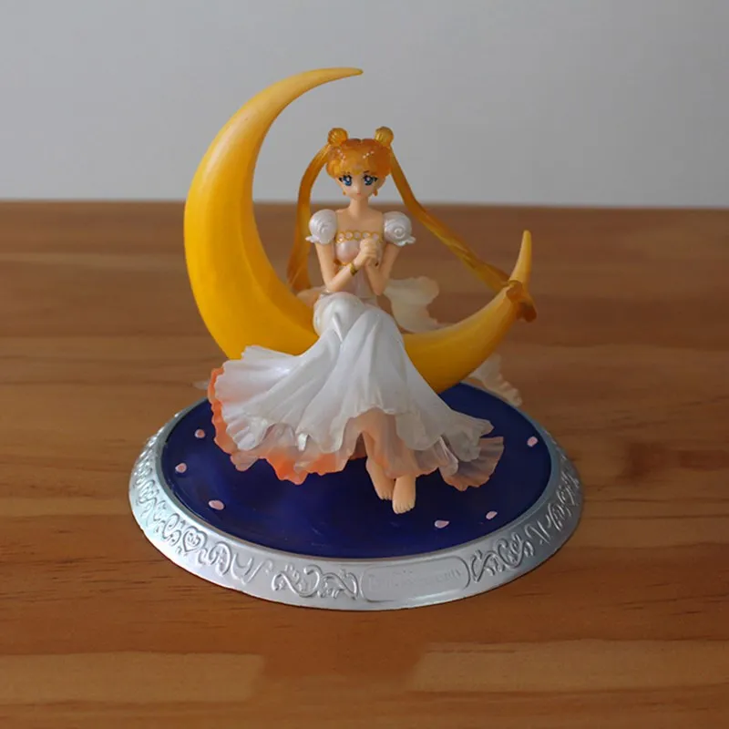 Pretty Sailor Moon Tsukino Usagi Sitting position Creative cake decoration PVC 12cm Action Figure Collectible Model Toy | Игрушки и