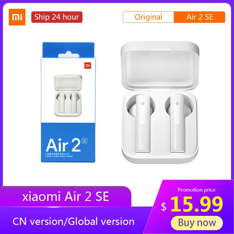 Беспроводные наушники Xiaomi Air 2 SE 5 0 TWS Bluetooth Mi наушники-вкладыши True AirDots pro 20 часов
