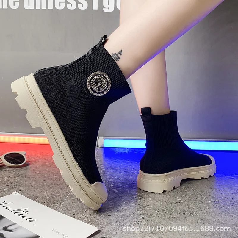 

Ozhouzhan 2019 Autumn New Style Korean-style Hight-top Online Celebrity Elasticity Socks Boots Comfortable Versatile Casual Shoe