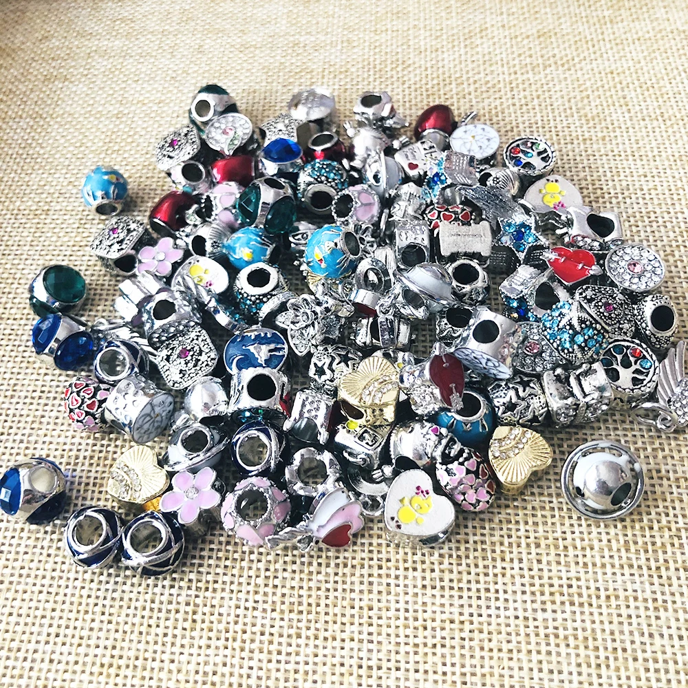 5pcs Colorful Beads Винтаж смешаны в случайном порядке, красочные металлические бусины, соответственные Европейской Пандоре обаятельные модные "сделай сам" для изготовления ювелирных изделий, 5/10/20 шт./лот - Цвет: 5pcs Colorful Beads