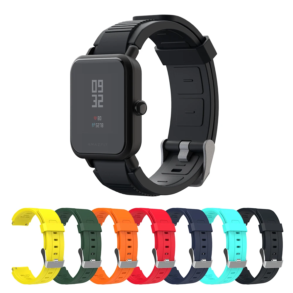 SIKAI ремешок для часов& чехол для Xiaomi Huami Amazfit Bip Youth умные часы в силиконовом корпусе ремешок для смарт-браслета Amazfit Bip часы для ПК чехол для часы Huami