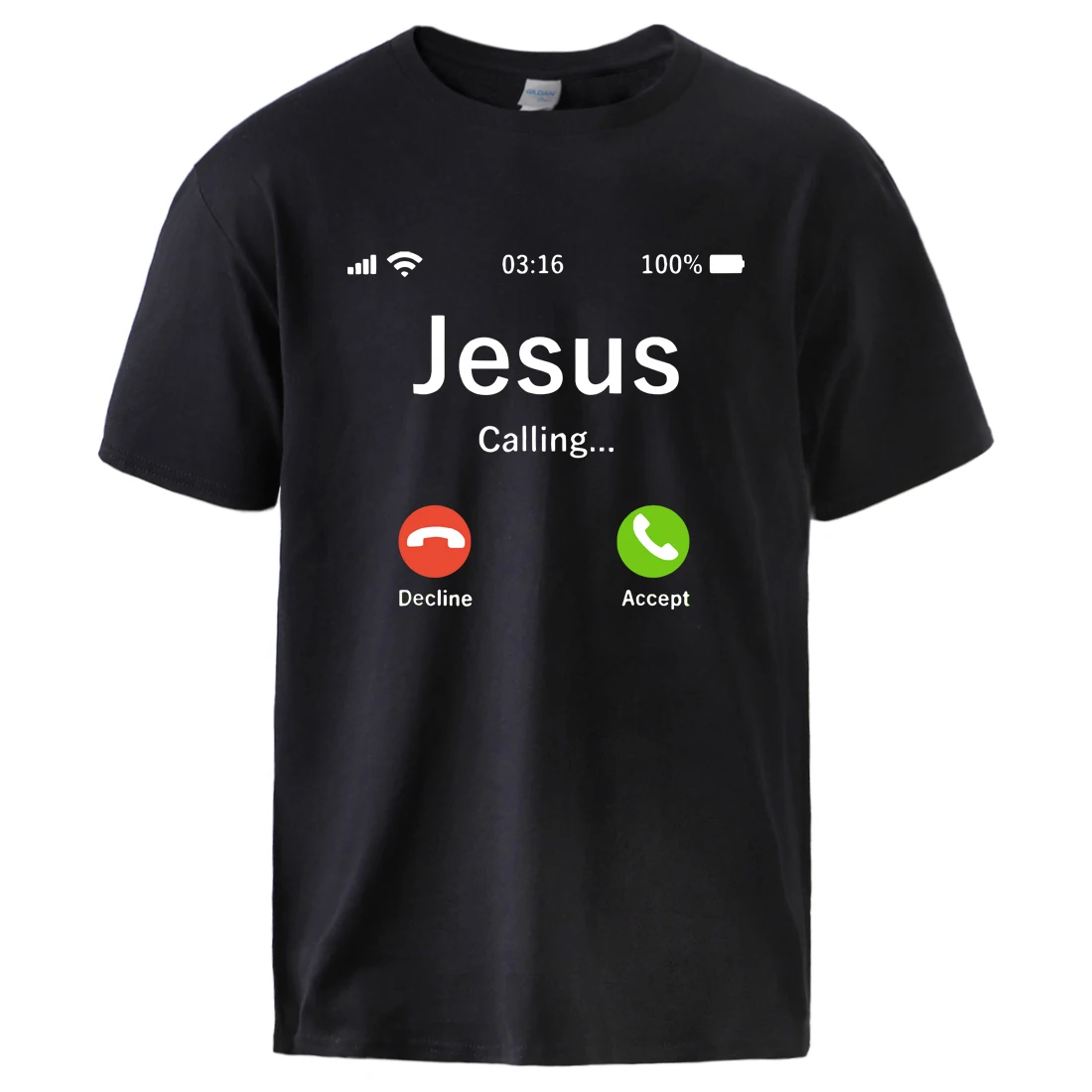 

Jesus Calling Accept Or Decline Top Man Summer Cotton Tshirts Casual Loose Fit Top 2020 Hot Sell Man Fashion Sportswear T shirts