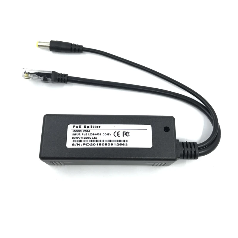 48V-활성 절연 PoE 분배기 IEEE802.3af 12V2.5어댑터 인젝터 poe 분배기 커넥터 활성 10/100MFor PoE IP 카메라