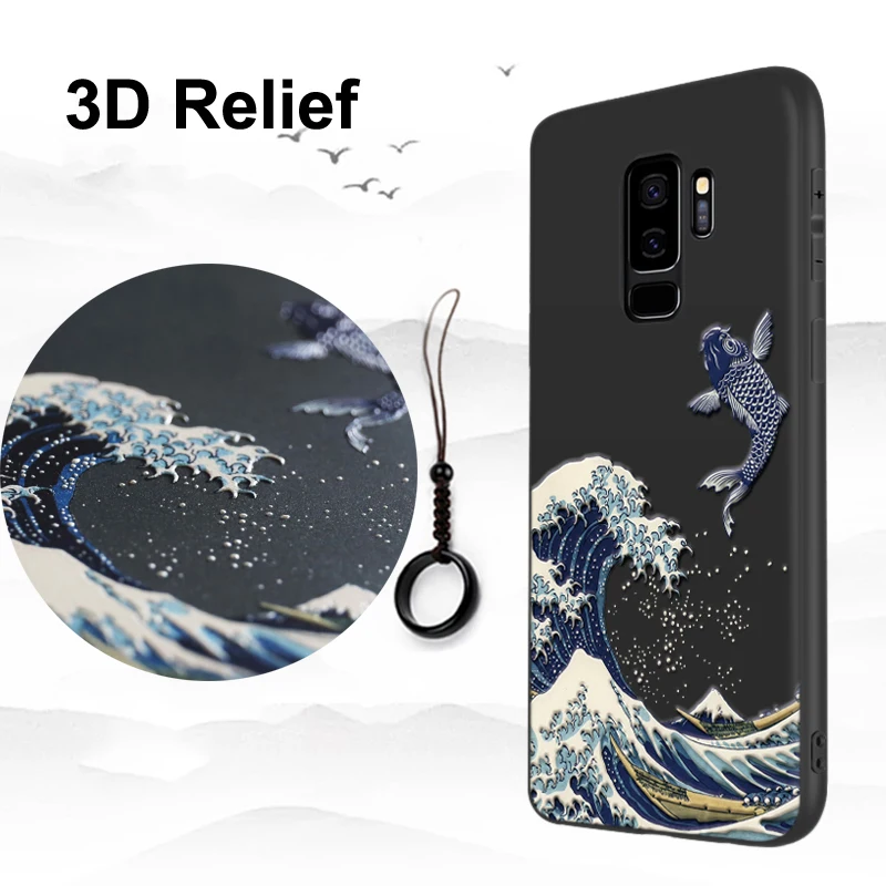 Чехол для Samsung Galaxy S20 Ultra Plus S9 S8 S7 S6 edge 3D рельефный матовый мягкий чехол накладка