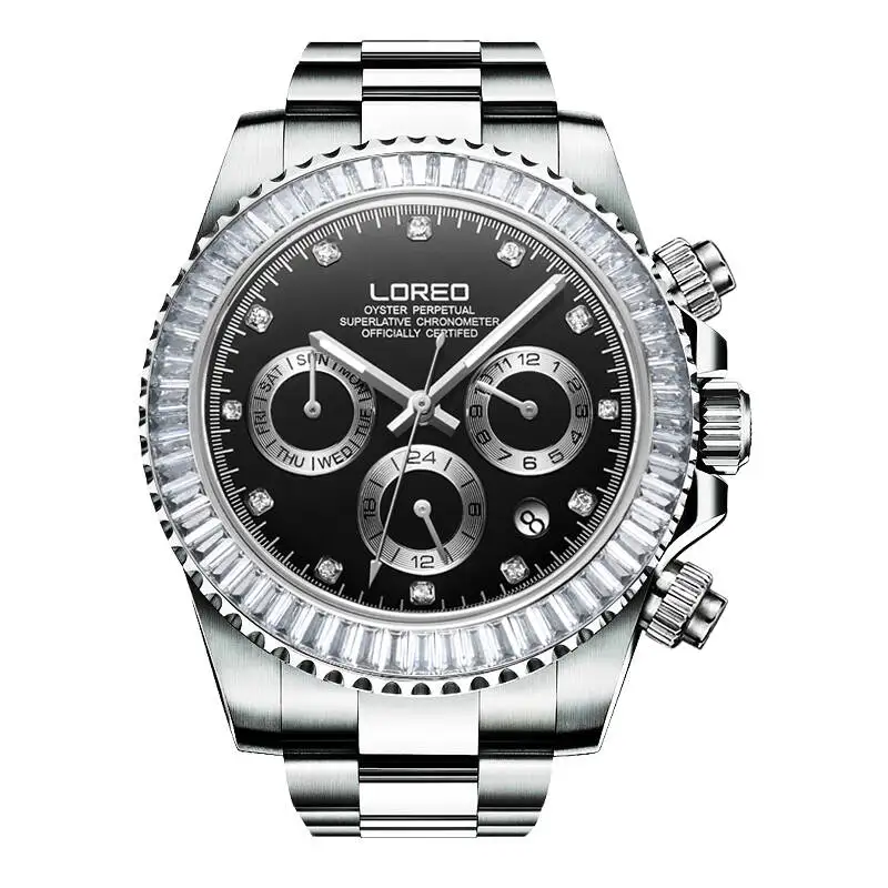 

LOREO 9209 diver 200M oyster perpetual cosmograph daytona automatic sapphire glass scratch resistant high temperature resistant