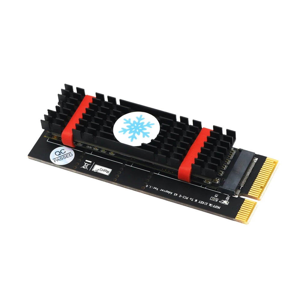 Qиндийский+ черный M.2 SSD охлаждающий M.2 NVMe SSD NGFF к PCIE 3,0X4 адаптер M ключ карта поддержка PCI Express 3,0x4 Размер 2230-2280 M.2