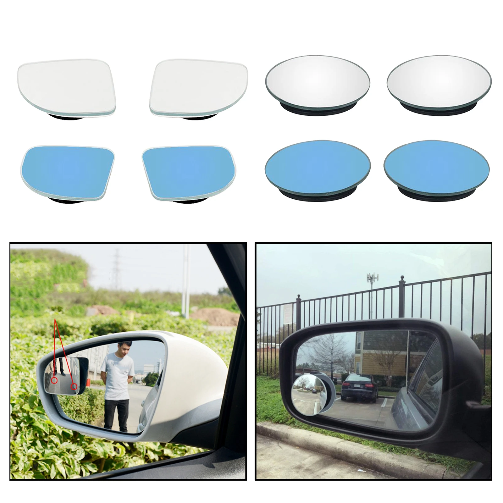 Miroir HD sans cadre pour voiture, 2 pièces, miroir convexe pour camion SUV  | AliExpress