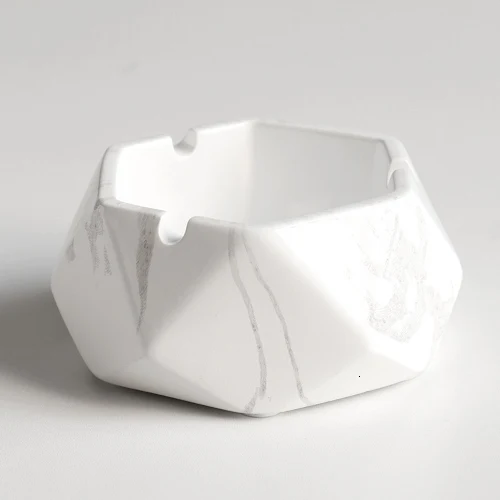 6 Side Shape white Переносная пепельница из смолы с крышкой для подарка домашний офис отель открытый бездымный Пепельница держатель домашний декор - Цвет: 6 Side Shape white