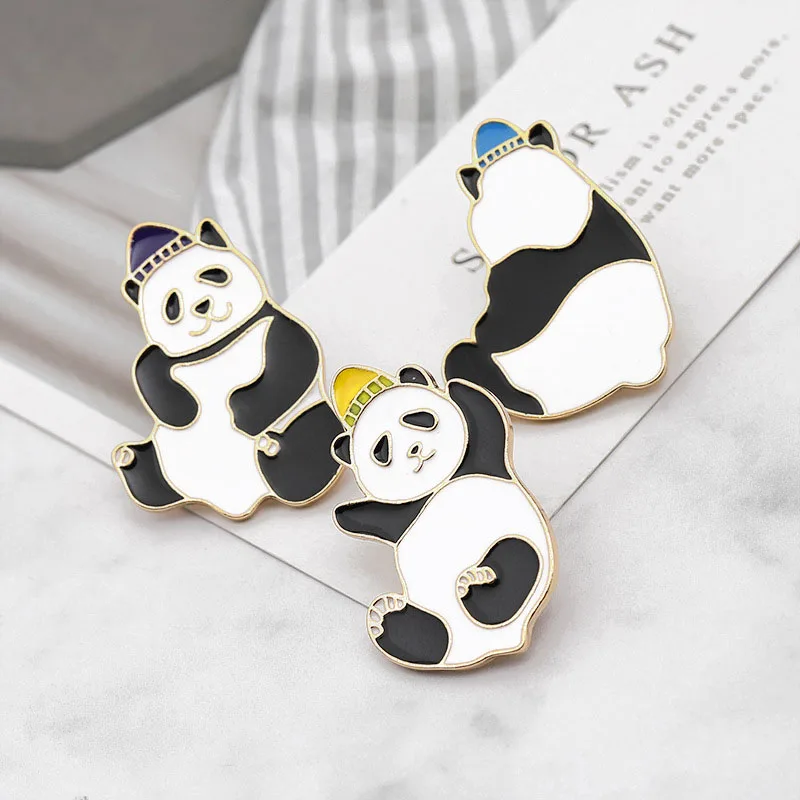 Creative Fashion Cartoon Animal Brooch Cute Panda Enamel Pin Fun Acrobatics Giant Badge Decoration Jewelry Female Gift |