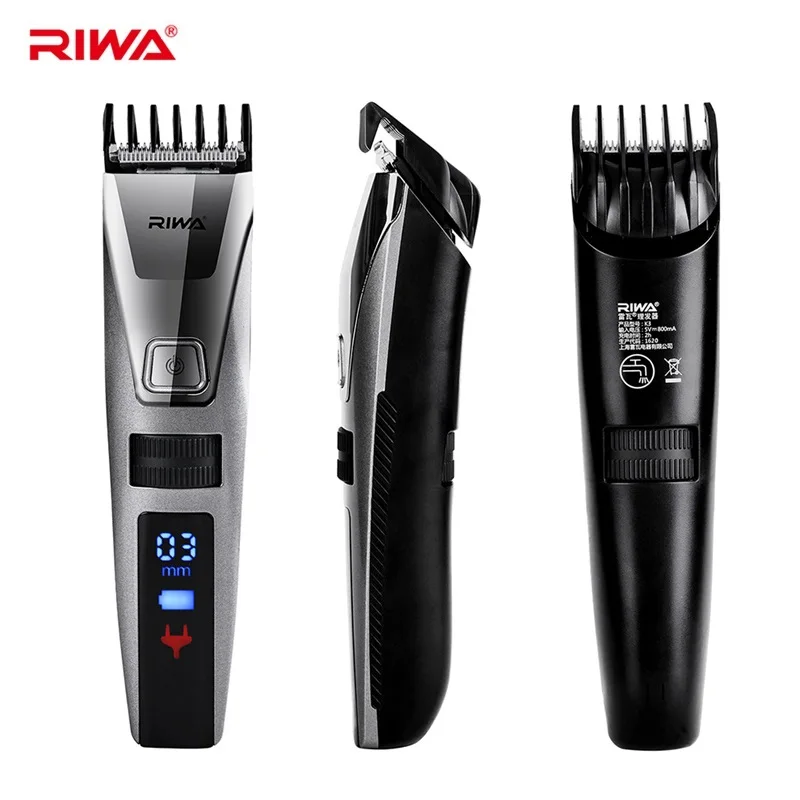 Riwa K3 Quick Charge Men's LCD Hair Trimmer Machine Cordless LCD Display Clipper Styling Haircut Cutter Tool for Baby&Adult