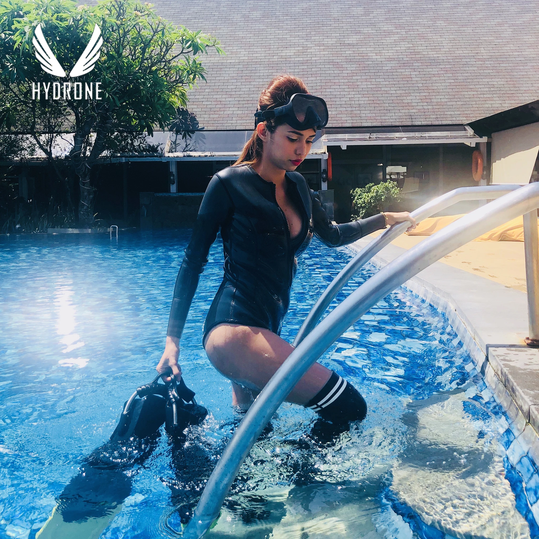 Scuba Diving Free Dive Wetsuit 3mm Neoprene Black Zipper One Piece Long