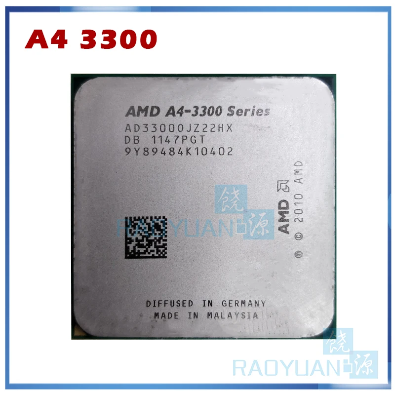 Двухъядерный настольный процессор AMD A Series A4 3300 2 5 ГГц AD33000JZ22HX 65 Вт разъем FM1|socket fm1|a4