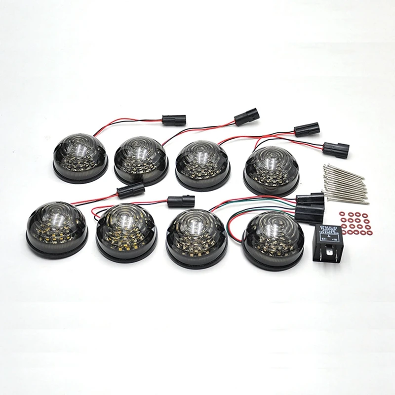  8PCs/Kit Smoke for L-a-n-d R-o-v-e-r 90/110 83-90 Defender 90-16 Led Upgrade Kit Lamp Replace Front - 4000204640216