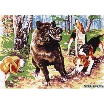 

Se929-352 Kanva with a pattern SEG de Paris 'hunting for caban' 45*60 cm