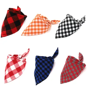 

Pet Dog Bandana Small Large Dog Bibs Scarf Washable Cozy Cotton Plaid Printing Puppy Kerchief Bow Tie Pet Grooming Accessories