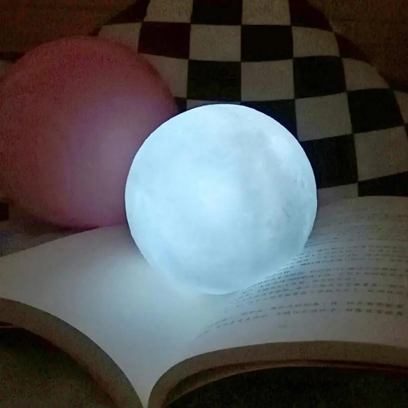 

Silicone Moon Lamp White LED Night Light Battery Operated Home Bedroom Decoration Children Kids Gift