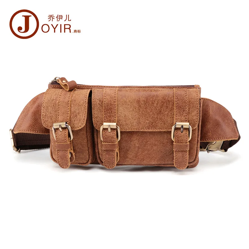 

New Products Genuine Leather Men's Chest Pack Multi-functional Outdoor Sports Mobile Phone Waist Bag Retro Fashion Business Wall