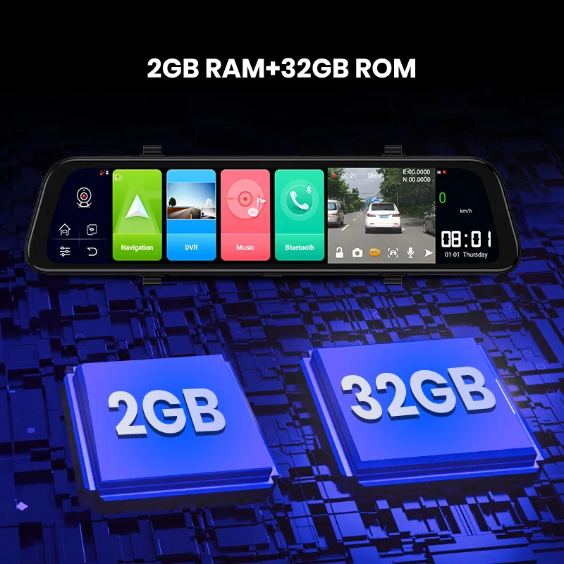 Junsun A102 ADAS 4G Android8.1Автомобильный видеорегистратор с зеркалом заднего вида Wi Fi FM