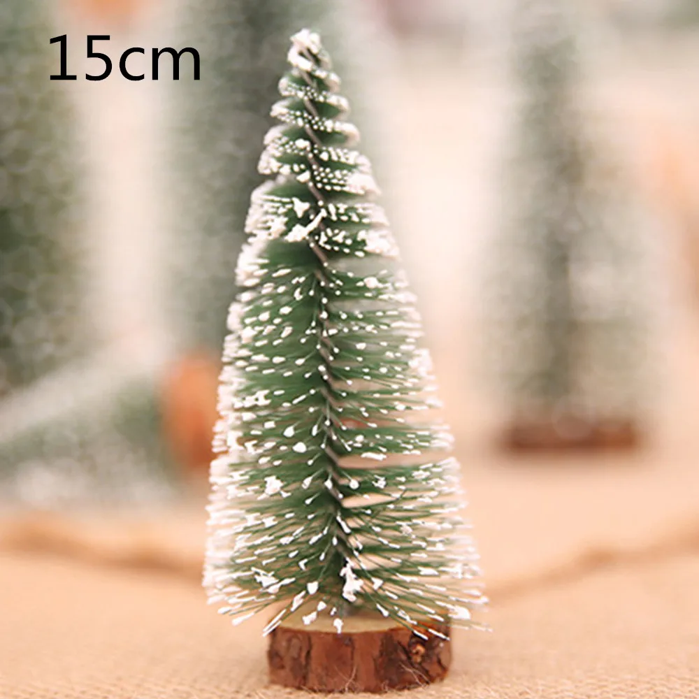 1 шт. мини-декор для снежной елки для домашних принадлежностей пластиковые рождественские маленькие сосны рождественские украшения Размер: 6,5*3 см - Цвет: 15cm