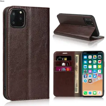 

Deluxe Wallet Case for Apple iPhone 11 Pro Max Genuine Cow Leather Case Flip Cover Real Skin Phone Bags