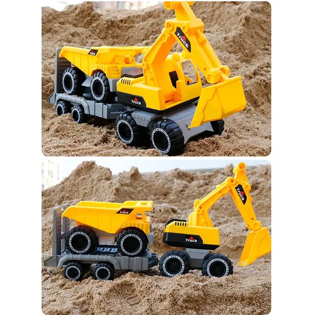 Baby Simulation Engineering Car Toy Excavator Model Tractor Toy Dump Truck Model Car Toy Mini Gift for Boy 6