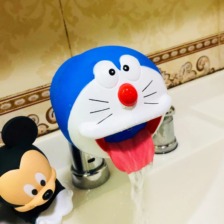 Hello kitty удлинитель для смесителя силиконовый бытовой ванной раковины брызг головы рот мультфильм милые дети аксессуары для ванной комнаты