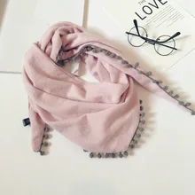 Стильный детский однотонный шарф, модное треугольное полотенце в Корейском стиле для мальчиков и девочек 30