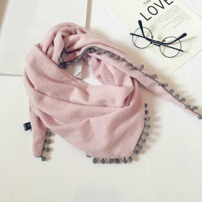 

New Style Children's scarf Solid Color fashion joker Korean style Triangle towel for boy and girl 30
