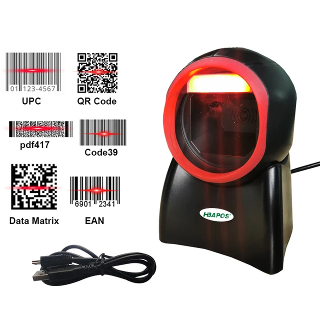 Bacode Reader Omnidirectional Hands-Free Automatic QR Code Barcode Scanner scanning for QR Code scanning Platform 