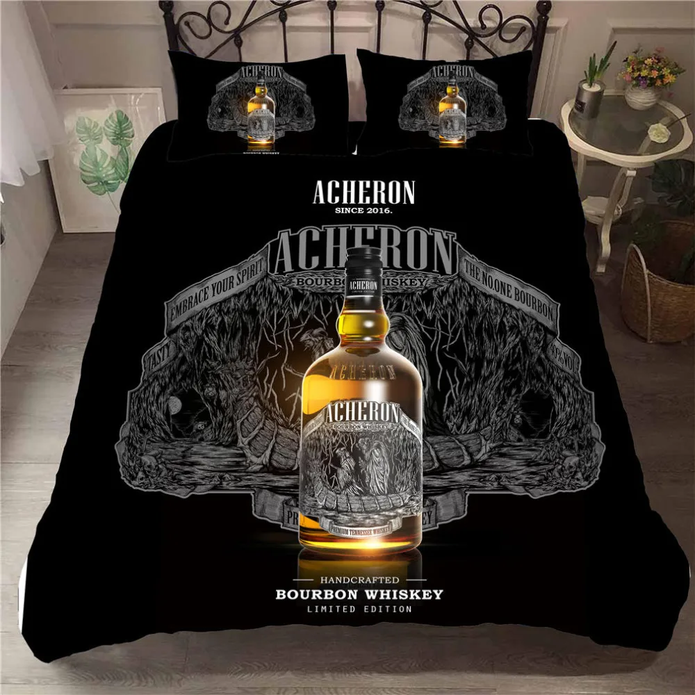 Musolei Jack Daniels 3D комплект постельного белья, пододеяльник королевского размера, пододеяльник, пододеяльник, набор вина, бренди, Текстиль для дома, кровати Q39