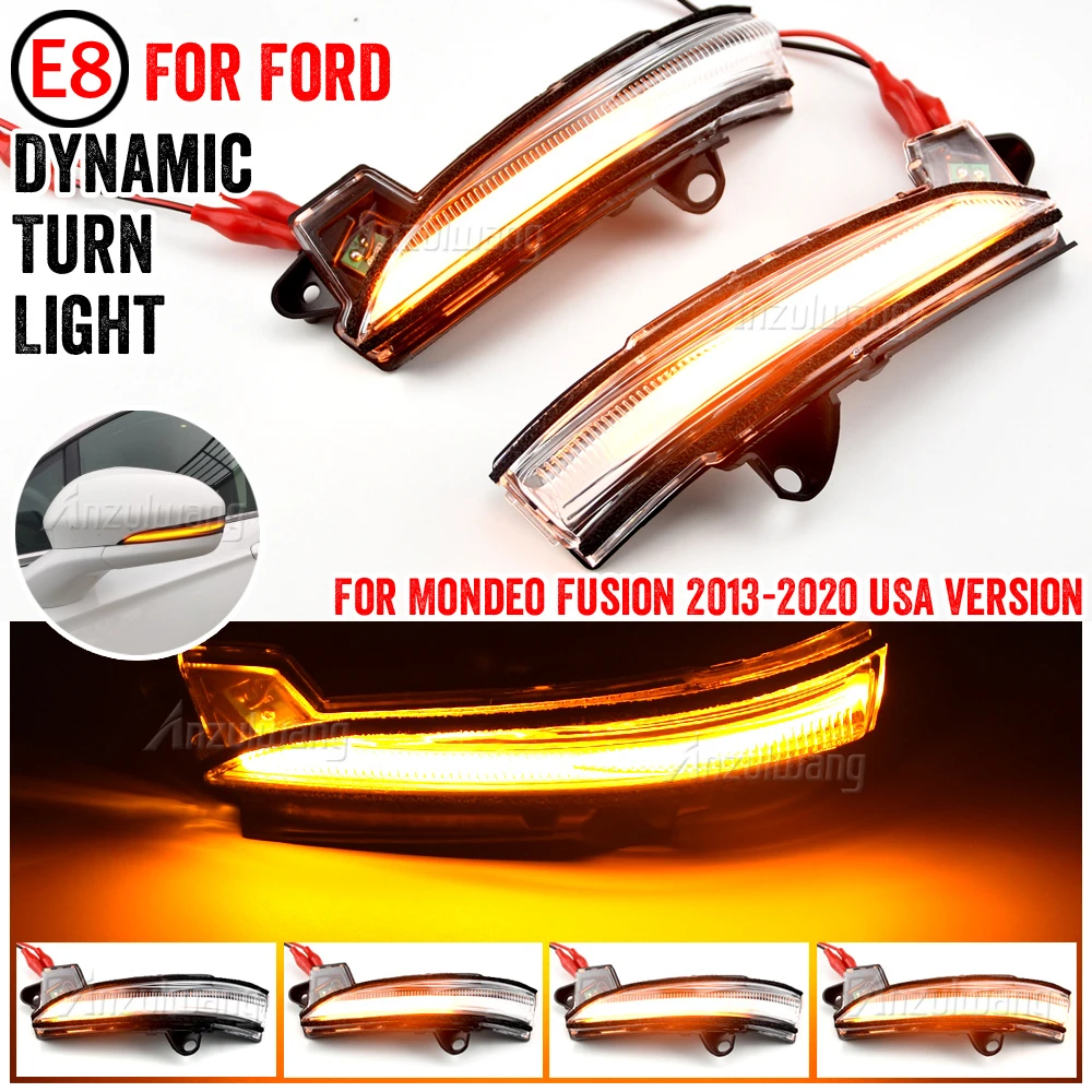Car Side Wing Mirror Sequential Blinker Indicator Lamp LED Dynamic Turn Signal Light For Ford